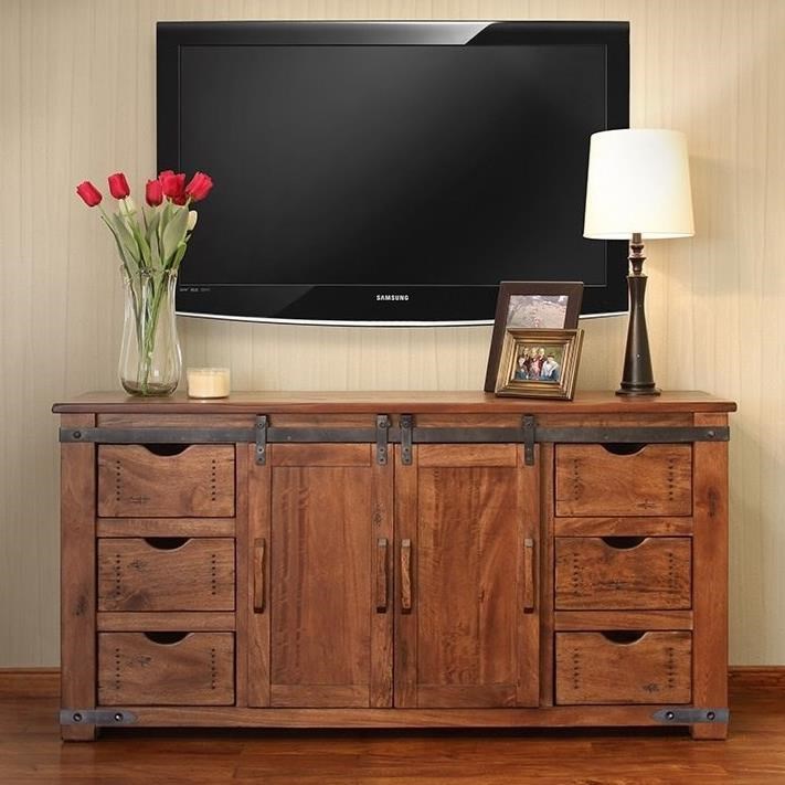 International Furniture Direct Parota IFD866STAND70 70" TV Stand with